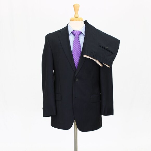Jack Victor 40R 36x31 Brown Striped 2-Button Suit R316 - Picture 1 of 16